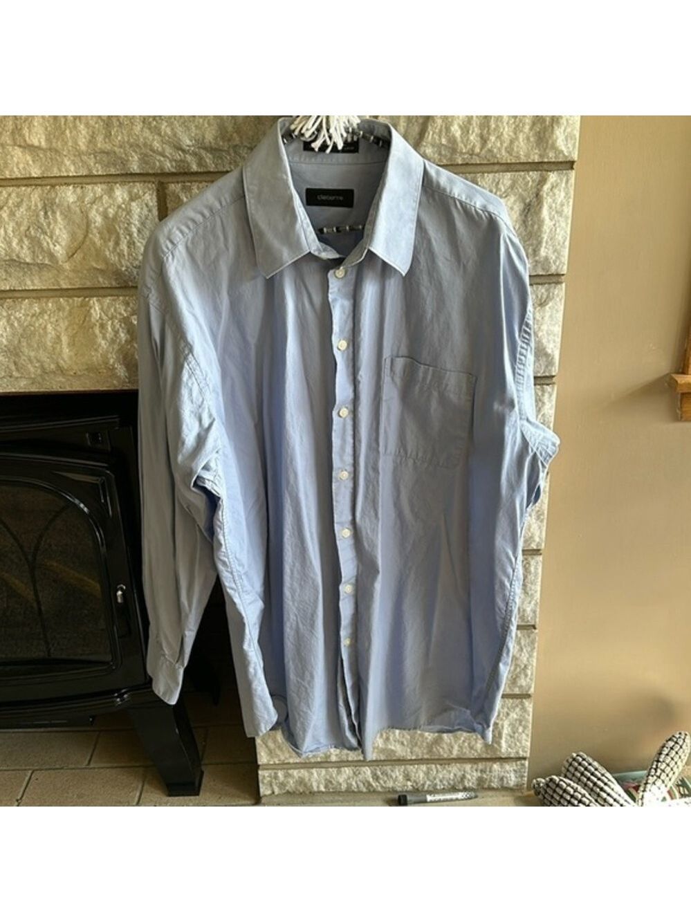 Claiborne men’s long sleeve dress shirt size XL 17 1/2 (34/35) light blue